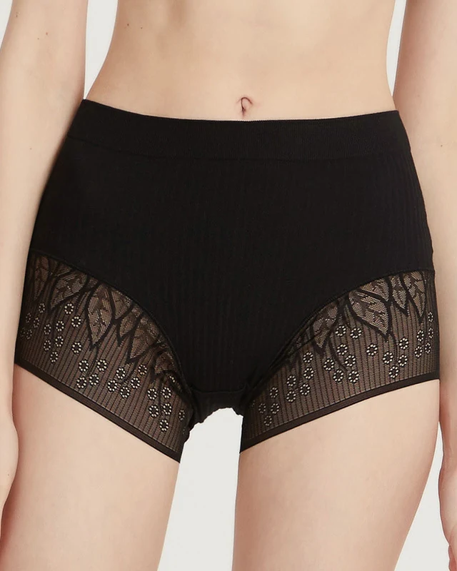 Japanese-style sweet lace stretchy modal mid-rise women's briefs, styled view