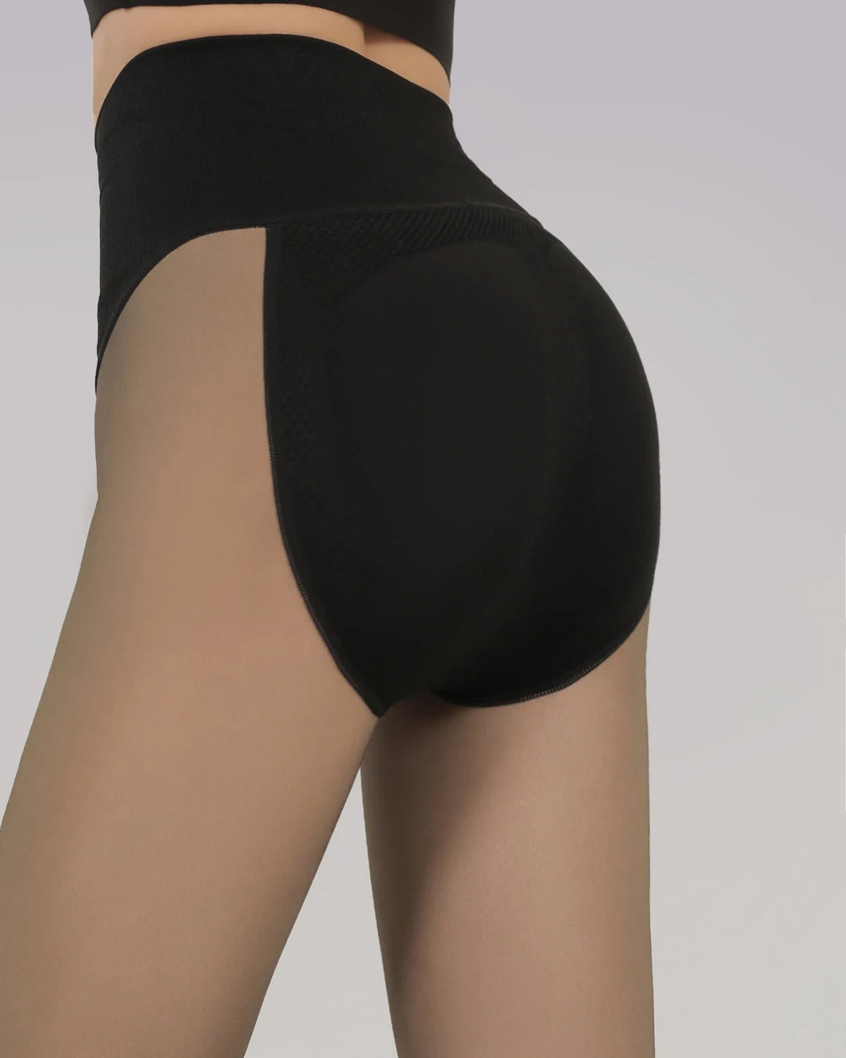 Bare-Leg Essential Fall/Winter women's Fleece-Lined Sheer-Look Tights, styled view