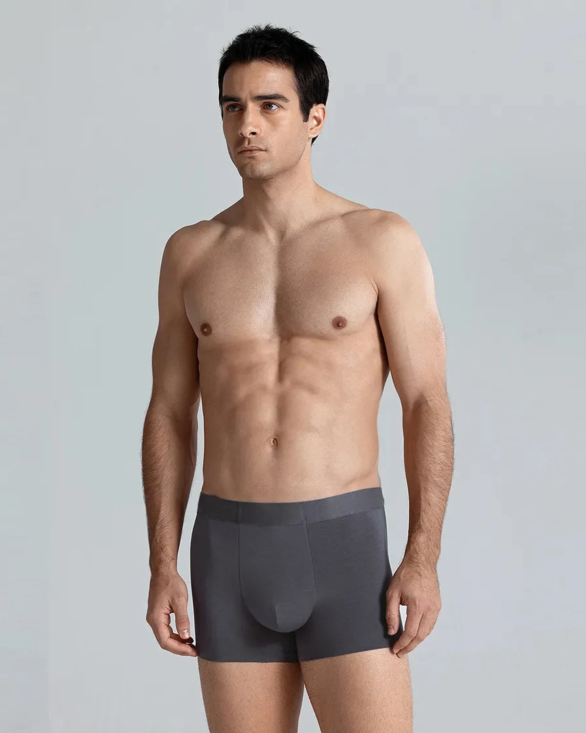 50S Modal High-Stretch Bare-Feel Seamless Boxer Briefs, Seaweed Fiber, styled view