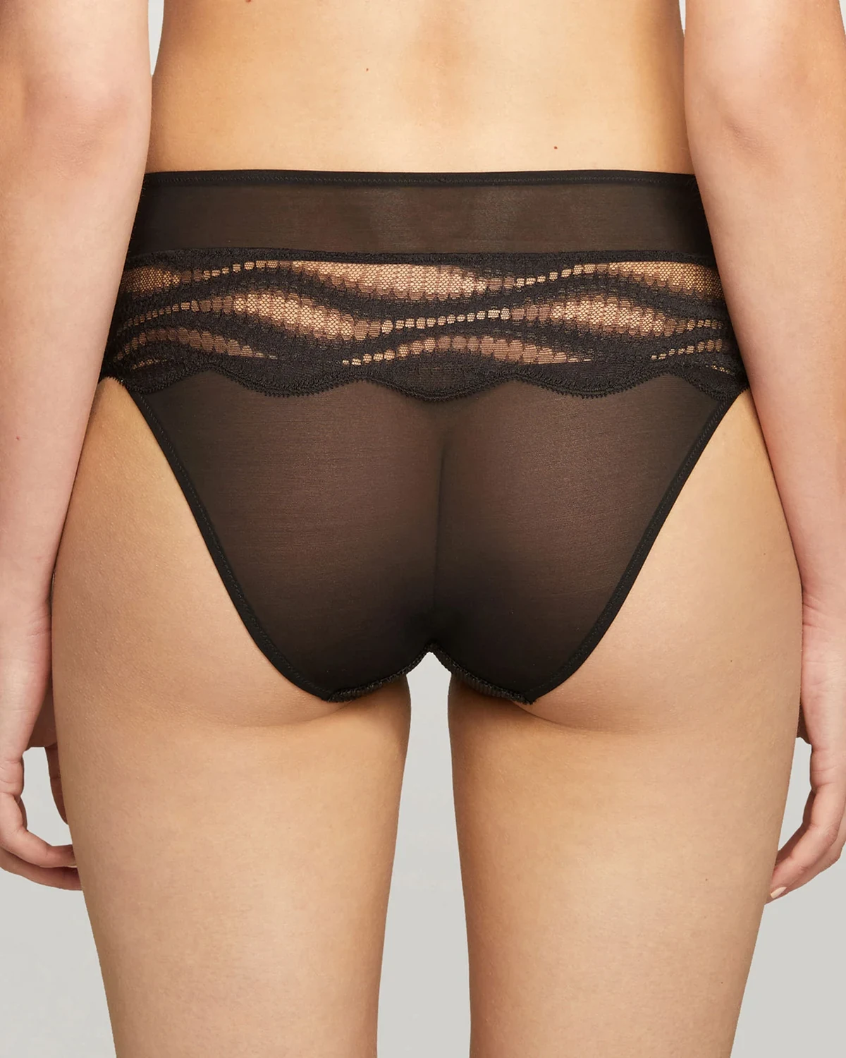 2-pack velvet mesh patchwork sexy women's briefs, breathable, styled view