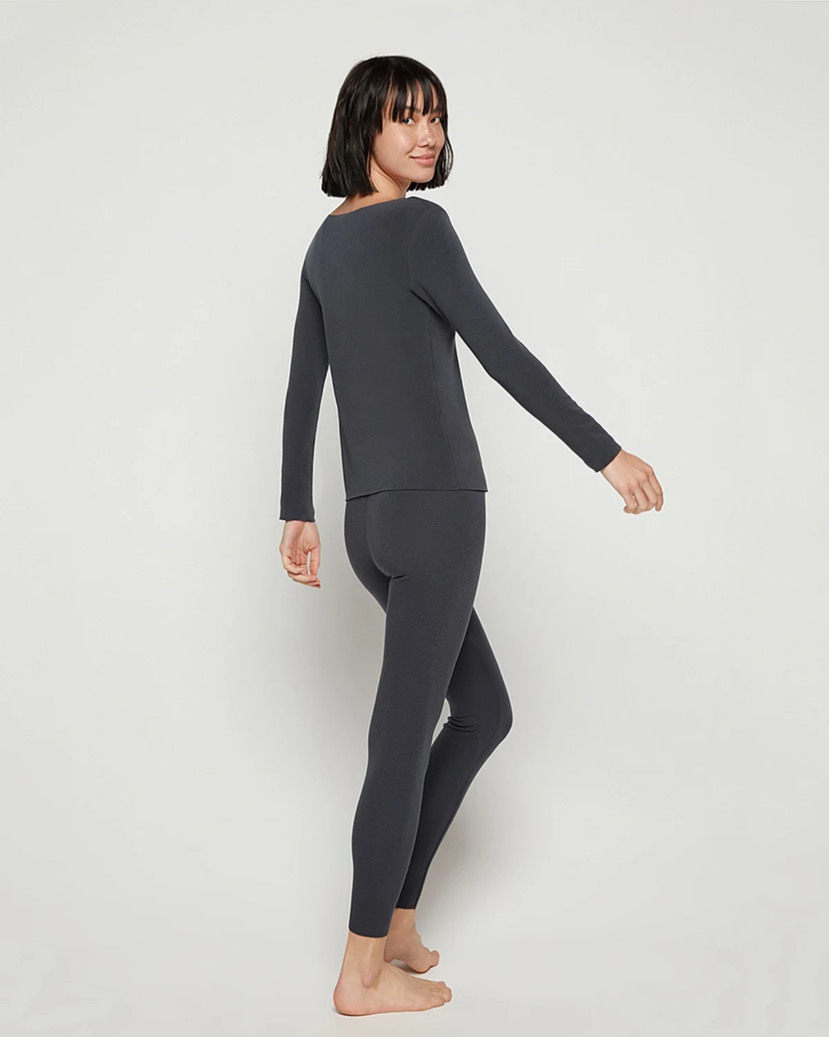 Autumn Winter women's Thin Fleece Free-Cut Thickened Thermal Underwear, styled view