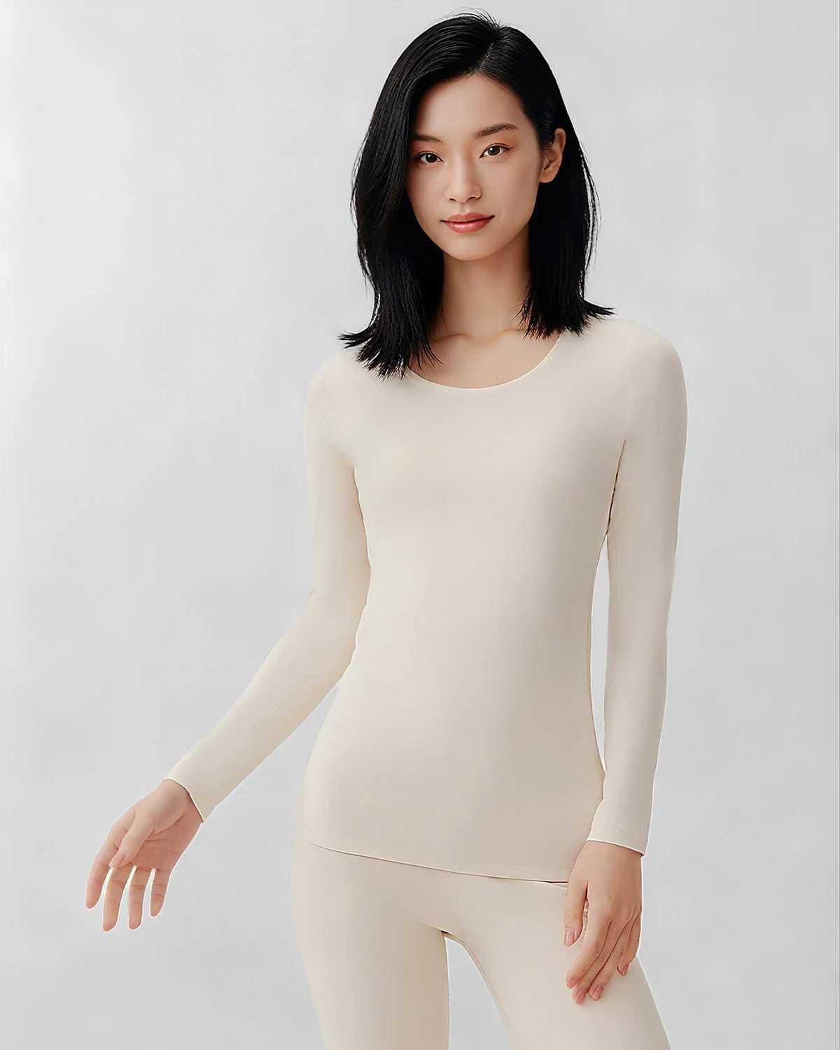 Autumn and Winter Soft Warm Thick Brushed Long-Staple Cotton Thermal, styled view