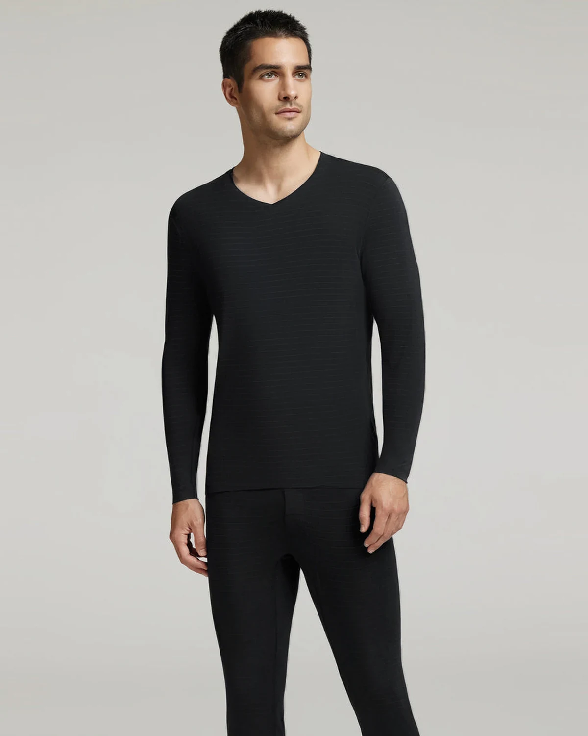 80S Modal Jacquard High-Stretch Slim-Fit Men's Thermal Underwear Set for, styled view